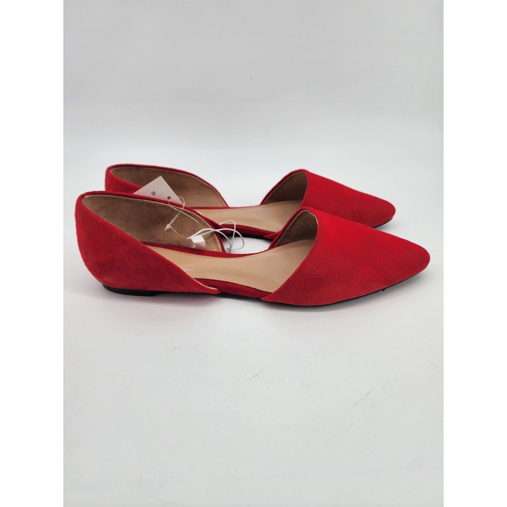 A New Day Rebe Red Pointed Toe D'Orsay Flats Womens Size 9 New